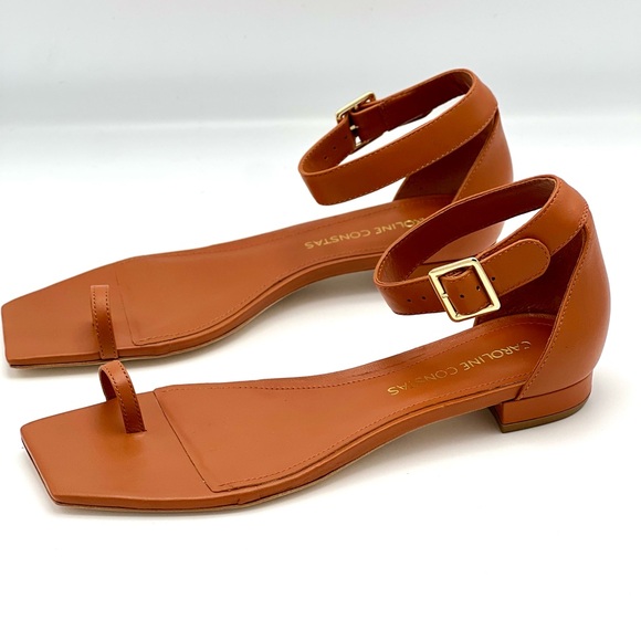 Caroline Constas Jane Flat Sandals in Brown Leather. Size 39.5 and 37 - Picture 4 of 12